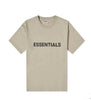 FEAR OF GOD ESSENTIALS BOXY T-SHIRT APPLIQUE LOGO TAUPE CLOTHING