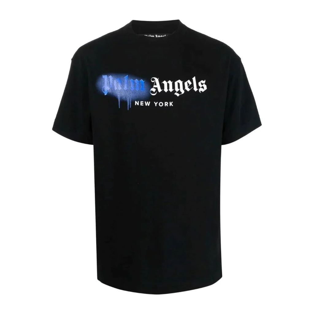 PALM ANGELS SPRAYED LOGO-PRINT T-SHIRT Clothing